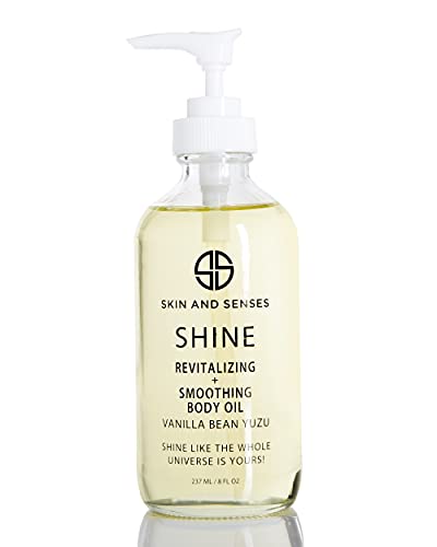 Shine Body Oil - Deeply Hydrating, Nourishing Organic Blend with Vitamin E - Vanilla Bean Yuzu, 4oz