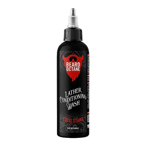 Beard Octane Cold Start Beard Wash - Cleans & Moisturizes with Shea Butter & Jojoba - 8oz