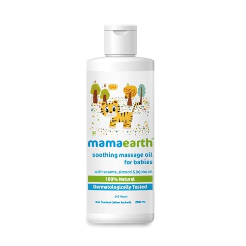 Mamaearth Baby Massage Oil - Nourishes Skin with Almond, Sesame & Jojoba Oils - 6.76 Fl Oz