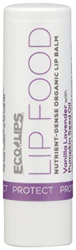 Eco Lips Lip Food Protect Organic Lip Balm - Hydrating Vanilla Lavender, USDA Organic - 0.15oz