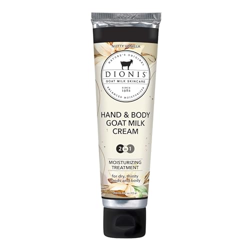 Dionis Goat Milk Body Lotion - Hydrating, Non-Greasy Formula, Nutty Vanilla Scent - Travel Size