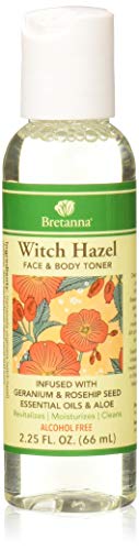 Bretanna Witch Hazel Toner - Hydrating Geranium & Rosehip, Alcohol-Free, Cruelty-Free - 2.25 fl oz