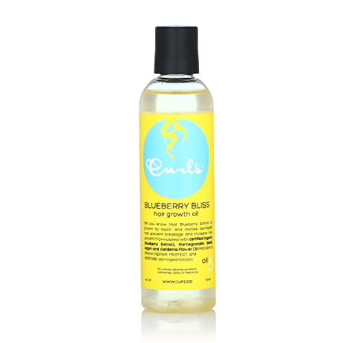 Curls Blueberry Bliss Hair Oil - Restores Moisture, Nourishing Ingredients - 4 oz for Curly Hair