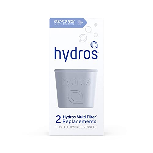 Hydros Replacement Filter 2 Pack - Fast Flow, High Filtration, Coconut Shell Carbon - 40 Gal Each