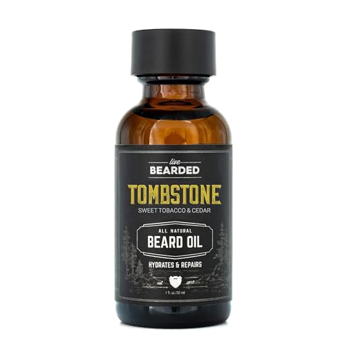 Live Bearded Beard Oil - Nourishing Jojoba, Soothes Itch, Tombstone Scent - 1 fl oz