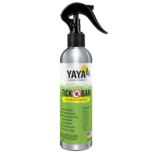 Yaya Organics Tick Repellent - All-Natural, Plant-Based, Family-Safe, 8oz Spray Bottle