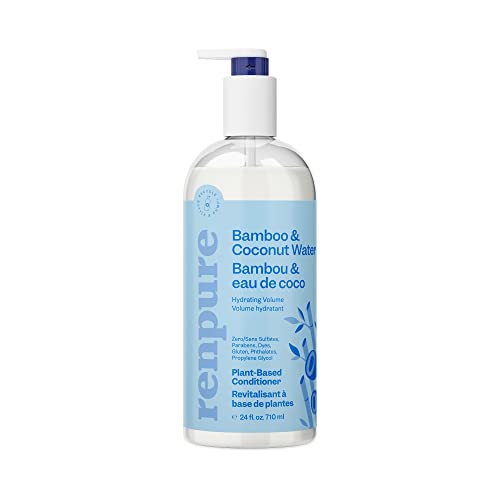 RENPURE Bamboo & Coconut Water Conditioner - Strengthens Fine Hair, Biodegradable - 24oz