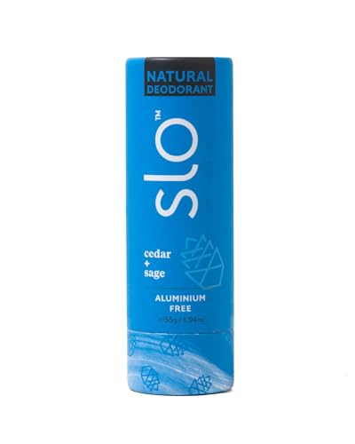 Slo Natural Deodorant - Nourishing, Vegan, Cruelty-Free, Cedar + Sage - 1.94oz Paper Packaging