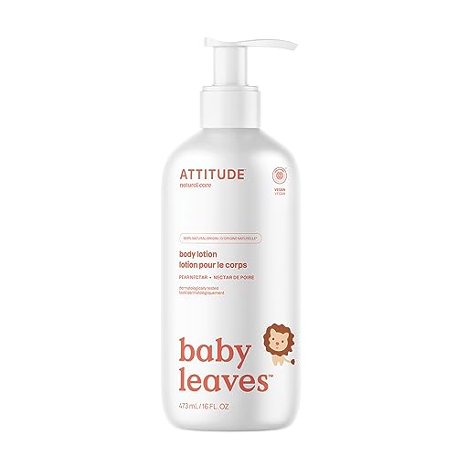 ATTITUDE Baby Lotion - EWG Verified Moisturizer with Pear Nectar Scent, 16 Fl Oz