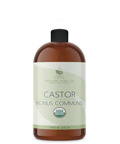 Organic Castor Oil - Nourishes Hair & Skin, USDA Certified Organic, Pure & Cold Pressed - 16oz