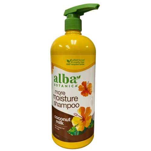 Alba Botanica Coconut Milk Shampoo - Moisture Locking, Cruelty-Free Formula - 34oz