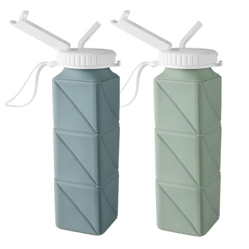 Opard Collapsible Water Bottle - BPA-Free, Leak-Proof, Space-Saving Design - 21oz Silicone