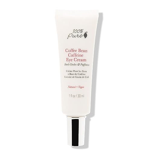 100% PURE Caffeine Eye Cream - Revive Dark Circles & Puffiness, Hydrating Ingredients - 1 oz