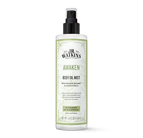 J.R. Watkins Awaken Body Oil Mist - Hydrates Skin, Stimulates Senses, Rosemary & Rosewood - 4.8oz