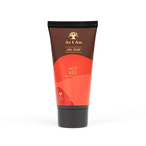 As I Am Curl Color Gel - Hot Red, Temporary Color & Curl Definition - Vegan, 3oz