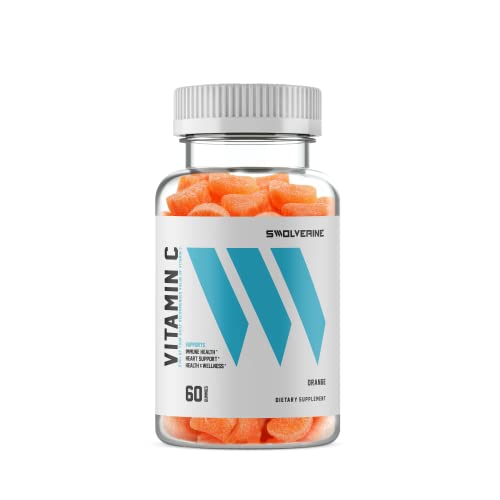 Swolverine Vitamin C Gummies - Immune Support, Plant-Based, Non-GMO, Delicious Orange - 30 Servings