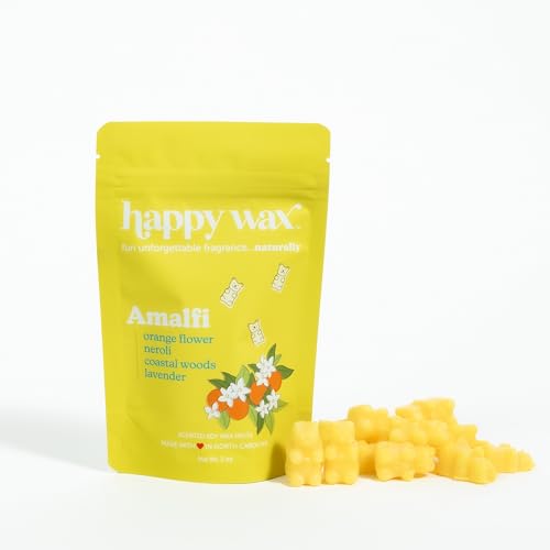 Happy Wax Amalfi Bear Wax Melts - Natural Essential Oil Infusion, Non-Toxic - 8oz Pouch