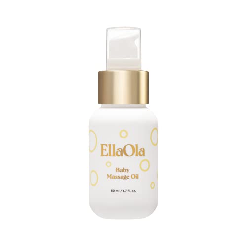 ELLAOLA Organic Baby Massage Oil - Deeply Moisturizing, Fragrance-Free, 1.7 fl. oz.