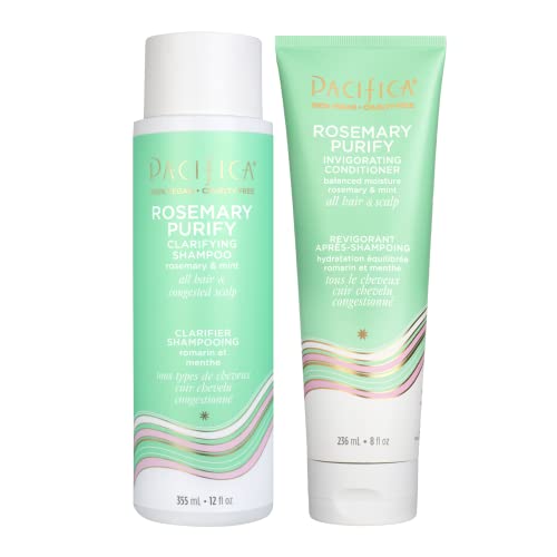 Pacifica Beauty Shampoo & Conditioner Set - Detox Hair, Cooling Mint, Vegan & Cruelty-Free - 12oz