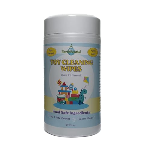 EarthSential Toy Cleaning Wipes - Natural, Food Safe, Gentle for Baby's Toys - 40 Count