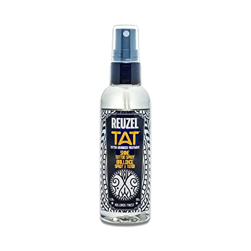 REUZEL Shine Tattoo Spray - Brightens & Moisturizes Tattoos, Vegan Formula - 3.38 oz