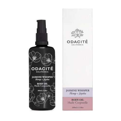 Odacité Jasmine Whisper Body Oil - Hydrating Hemp & Jojoba, Non-Greasy Satin Finish - 3.38oz