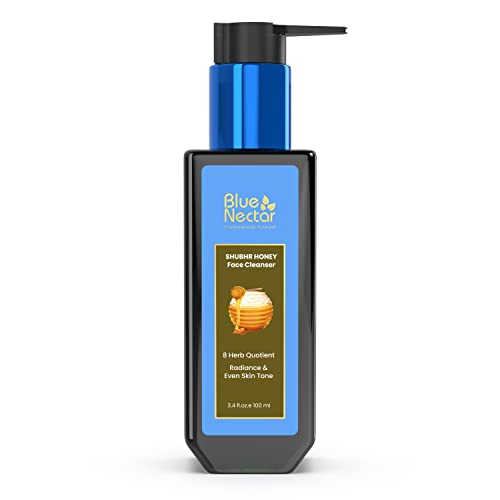 Blue Nectar Face Cleanser - Ayurvedic Tan Removal for Glowing Skin, 8 Natural Herbs - 3.38 Fl Oz