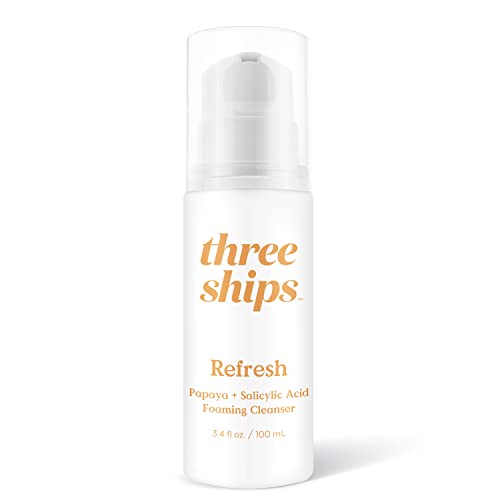 Three Ships Face Wash - Deep Cleans Oily Skin with Papaya & Salicylic Acid - 6oz