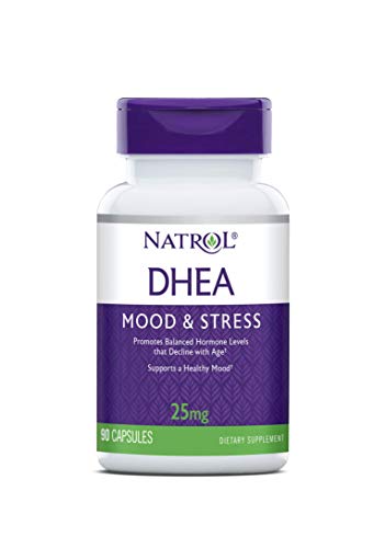 Natrol Mood & Stress DHEA 25mg - Hormone & Mood Support, 90 Capsules for 90-Day Supply