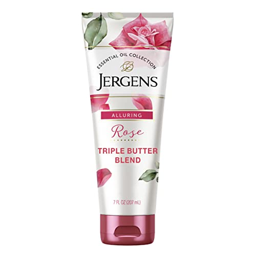 Jergens Body Butter - Indulgent Hydration with Camellia Oil, Sweet Rose Scent - 7oz