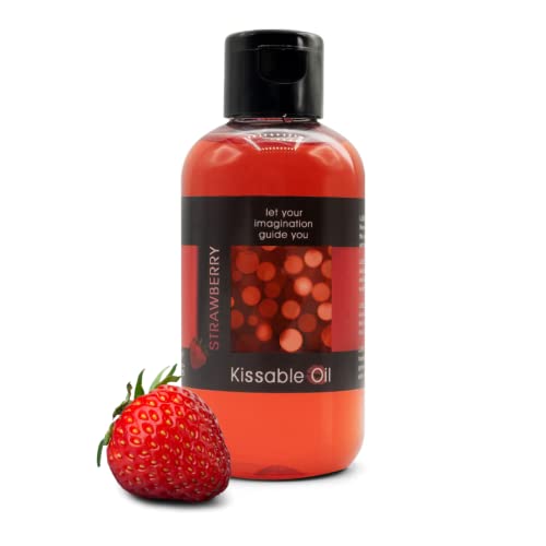 LOVE PLAY Body Oil - Edible Strawberry Flavor, Warming Sensation, 100% Vegan - 150ml