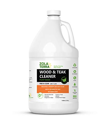 ZolaTerra Teak Wood Cleaner - Restores Old Wood, Biodegradable Plant-Based Formula - 1 Gallon