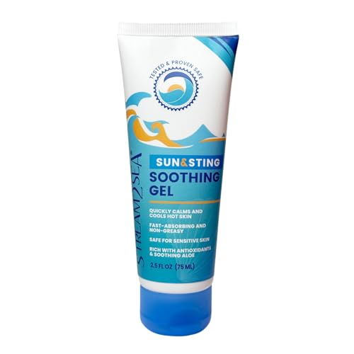 Stream2Sea After Sun Gel - Soothes Sunburn, Hydrates Skin with Organic Aloe Vera - 2.5 Fl oz