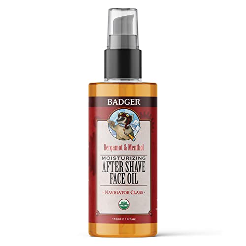 Badger After-Shave Balm - Moisturizing with Bergamot & Menthol, Organic & Vegan - 4 fl oz