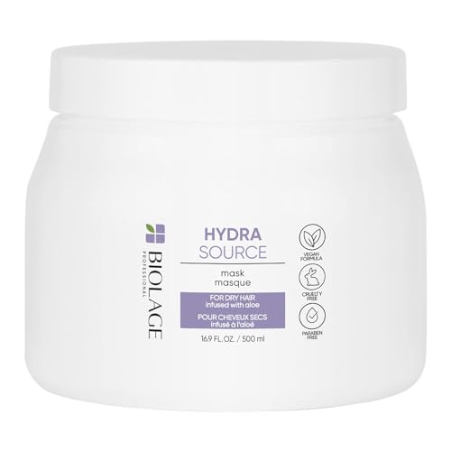 Biolage Hydra Source Hair Mask - Revives Dry Strands, Paraben-Free, Vegan - 16.9 Fl. Oz