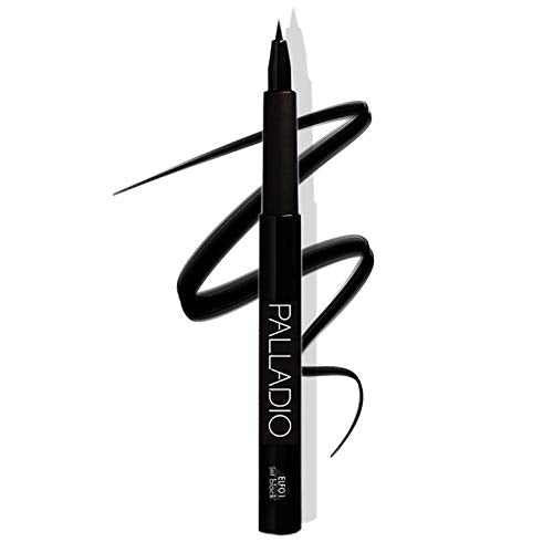 Palladio Felt-Tip Eyeliner - Thin Precise Lines, Waterproof, Cruelty-Free, Long Lasting - Jet Black