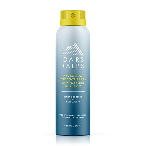 Oars + Alps After Sun Cooling Spray - Hydrates & Soothes Burned Skin, Green Tea Scent - 6 Fl Oz