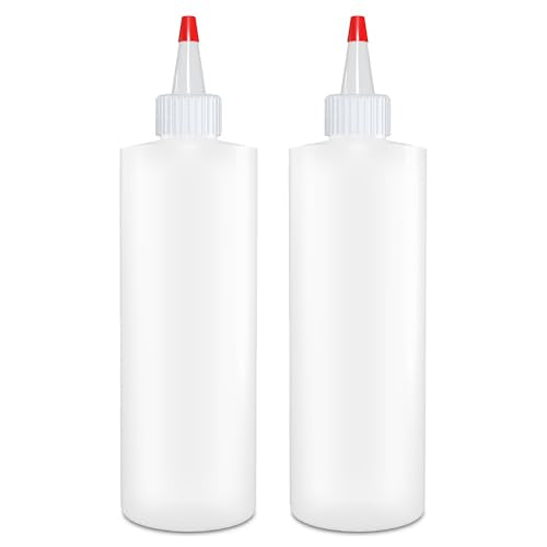 BRIGHTFROM Condiment Squeeze Bottles - Leak-Proof Precision Dispensing, BPA-Free - Set of 2, 12oz