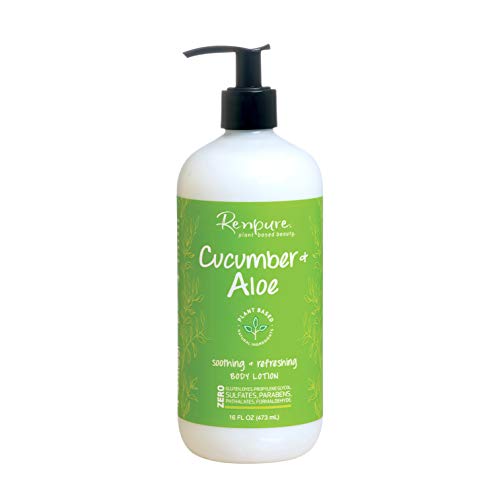 Renpure Shampoo - Hydrating Cucumber & Aloe Vera, Gentle Plant-Based Cleansers - 12oz