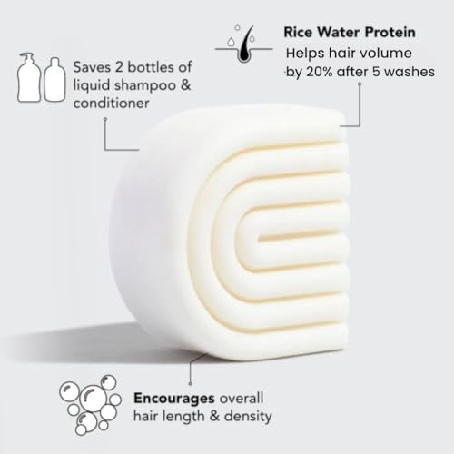 Kitsch Rice Water Conditioner Bar - Strengthens & Moisturizes All Hair Types, Vegan - 2.7oz