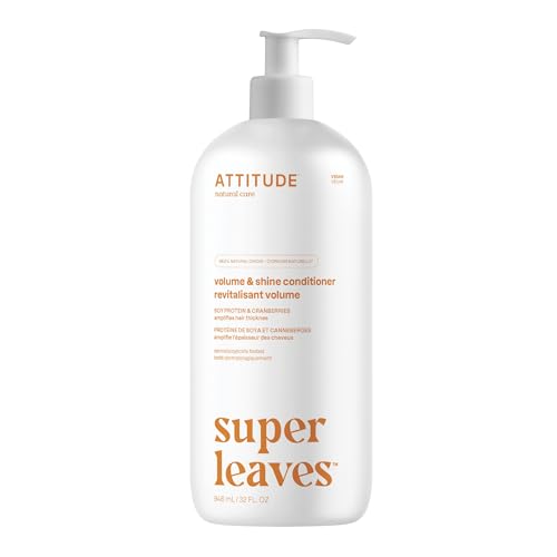 ATTITUDE Volume & Shine Conditioner - Boosts Volume, Vegan, Soy Protein & Cranberries - 32 Fl Oz