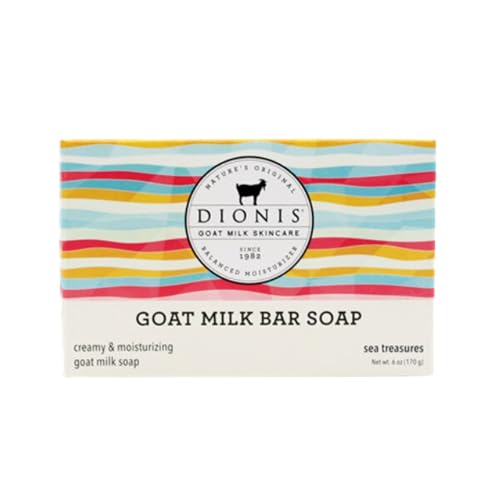 Dionis Goat Milk Bar Soap - Moisturizing, Gentle Cleansing, No Residue - 6oz Sea Treasures