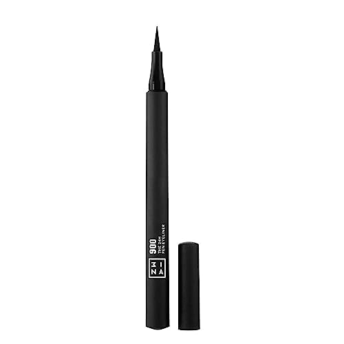 3INA 24H Pen Eyeliner - Long-Lasting, Waterproof, Matte Black - Vegan, 0.04 Fl. Oz