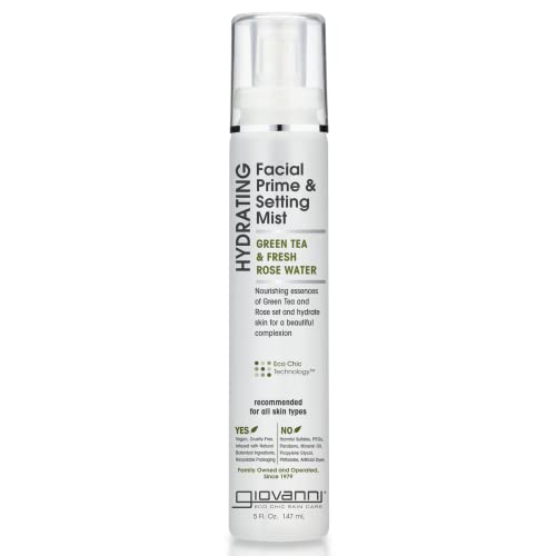 GIOVANNI Hydrating Facial Prime & Setting Mist - Deep Hydration, Vegan Ingredients - 5 Fl Oz