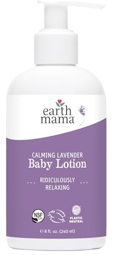 Earth Mama Calming Lavender Baby Lotion - Moisturizes & Soothes Sensitive Skin - 8 Fl Oz