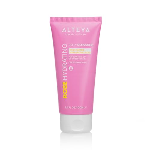 Alteya Organics Face Cleanser - Hydrating with Rose Water & Hyaluronic Acid - 3.4 Fl Oz