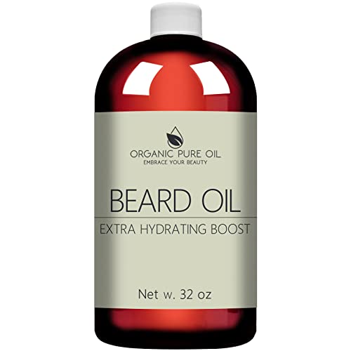 Organic Pure Oil Beard Oil - Hydrating & Conditioning, Promotes Growth - 32oz Jojoba & Argan Blend