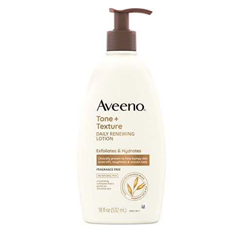 Aveeno Body Lotion - Exfoliates & Hydrates Sensitive Skin, Clinically Proven for Bumpy Skin - 18oz