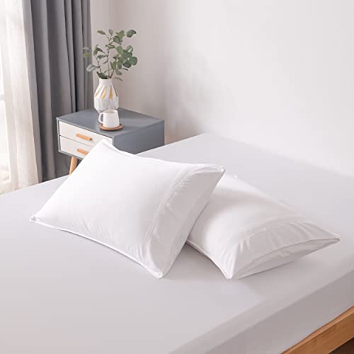 Bella Coterie Pillowcase Set - Hypoallergenic, Cooling, 400 Thread Count, 2 Pcs - White