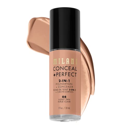 Milani Conceal + Perfect Foundation - Full Coverage for Flawless Skin, Cruelty-Free, 1 Fl. Oz.